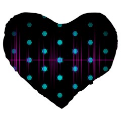 Sound Wave Frequency Large 19  Premium Heart Shape Cushions