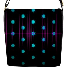 Sound Wave Frequency Flap Closure Messenger Bag (s)