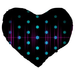 Sound Wave Frequency Large 19  Premium Flano Heart Shape Cushions