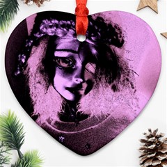 Sad Doll Pink Glow Ornament (Heart)