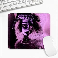 Sad Doll Pink Glow Large Mousepads by snowwhitegirl