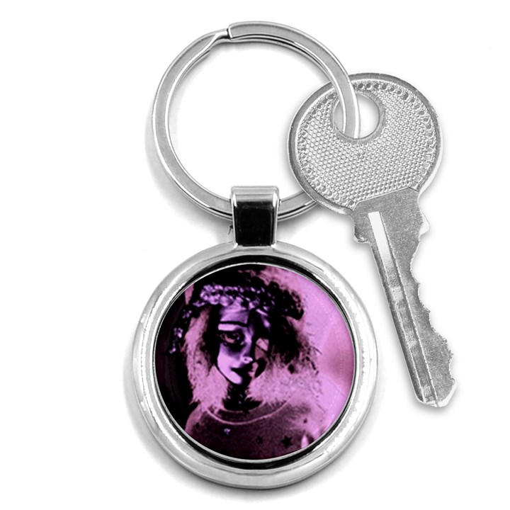 Sad Doll Pink Glow Key Chain (Round)