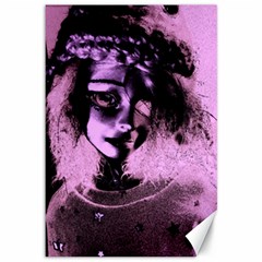 Sad Doll Pink Glow Canvas 12  x 18 