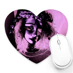 Sad Doll Pink Glow Heart Mousepads