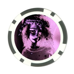 Sad Doll Pink Glow Poker Chip Card Guard