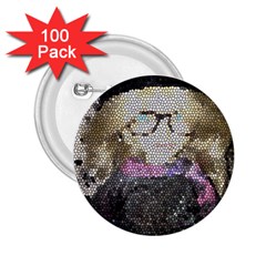 Cat Ears Doll Stained Glass 2 25  Buttons (100 Pack) 