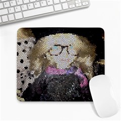 Cat Ears Doll Stained Glass Large Mousepads by snowwhitegirl