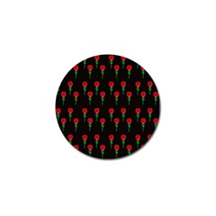 Red Water Color Rose On Black Golf Ball Marker (10 Pack) by snowwhitegirl