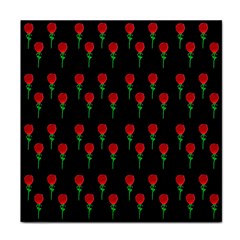 Red Water Color Rose On Black Face Towel by snowwhitegirl