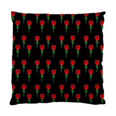 Red Water Color Rose On Black Standard Cushion Case (one Side) by snowwhitegirl