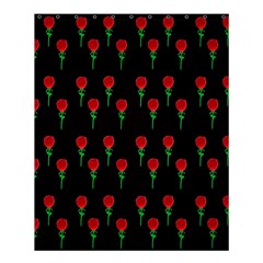 Red Water Color Rose On Black Shower Curtain 60  X 72  (medium) 