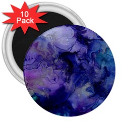 Blue Purple Ink                        3  Magnet (10 Pack) by LalyLauraFLM