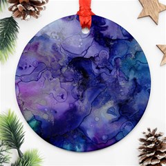 Blue Purple Ink                        Ornament (round) by LalyLauraFLM