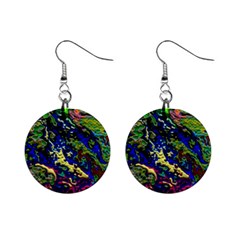 3d Colorful Texture 2                       1  Button Earrings by LalyLauraFLM