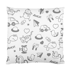 Children Drawings Baby Fish Cat Standard Cushion Case (two Sides) by Wegoenart