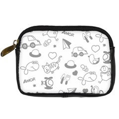 Children Drawings Baby Fish Cat Digital Camera Leather Case by Wegoenart