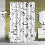 Children Drawings Baby Fish Cat Shower Curtain 48  x 72  (Small)  Curtain(48  X 72 ) - 42.18 x64.8  Curtain(48  X 72 )