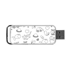 Children Drawings Baby Fish Cat Portable Usb Flash (two Sides) by Wegoenart