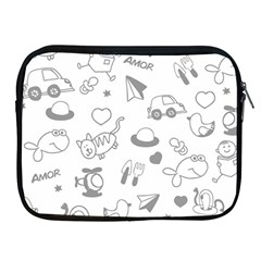 Children Drawings Baby Fish Cat Apple Ipad 2/3/4 Zipper Cases by Wegoenart