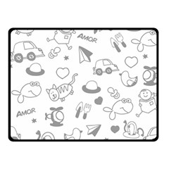 Children Drawings Baby Fish Cat Double Sided Fleece Blanket (small)  by Wegoenart