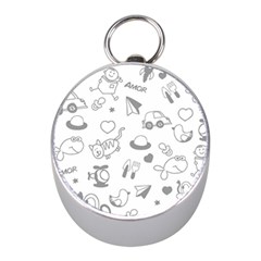 Children Drawings Baby Fish Cat Mini Silver Compasses by Wegoenart