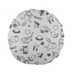 Children Drawings Baby Fish Cat Standard 15  Premium Flano Round Cushions Front