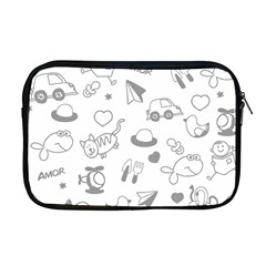 Children Drawings Baby Fish Cat Apple Macbook Pro 17  Zipper Case by Wegoenart