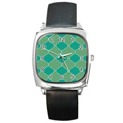 Tiles Arabesque Ottoman Bath Square Metal Watch by Wegoenart