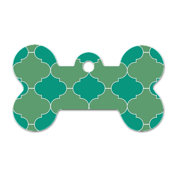 Tiles Arabesque Ottoman Bath Dog Tag Bone (One Side)