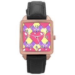 Seamless Repeating Tiling Tileable Rose Gold Leather Watch  by Wegoenart