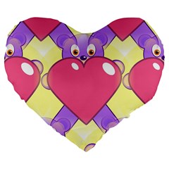 Seamless Repeating Tiling Tileable Large 19  Premium Flano Heart Shape Cushions by Wegoenart