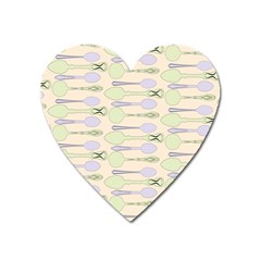 Spoon Pattern Illustrator Green Heart Magnet by Wegoenart