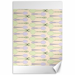 Spoon Pattern Illustrator Green Canvas 12  X 18  by Wegoenart