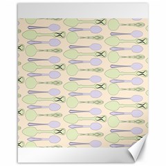 Spoon Pattern Illustrator Green Canvas 16  X 20  by Wegoenart