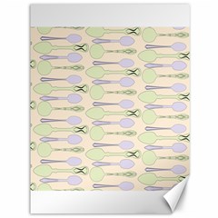 Spoon Pattern Illustrator Green Canvas 36  X 48  by Wegoenart