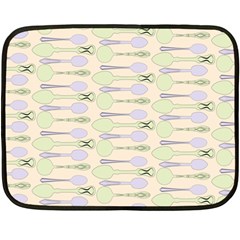 Spoon Pattern Illustrator Green Fleece Blanket (mini) by Wegoenart