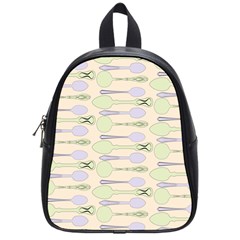 Spoon Pattern Illustrator Green School Bag (small) by Wegoenart