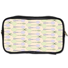 Spoon Pattern Illustrator Green Toiletries Bag (one Side) by Wegoenart