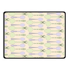 Spoon Pattern Illustrator Green Fleece Blanket (small) by Wegoenart