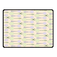 Spoon Pattern Illustrator Green Double Sided Fleece Blanket (small)  by Wegoenart