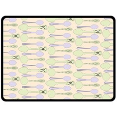 Spoon Pattern Illustrator Green Double Sided Fleece Blanket (large)  by Wegoenart