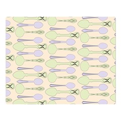 Spoon Pattern Illustrator Green Double Sided Flano Blanket (large) 