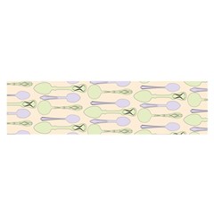 Spoon Pattern Illustrator Green Satin Scarf (oblong) by Wegoenart