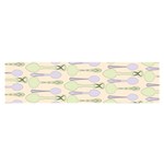 Spoon Pattern Illustrator Green Satin Scarf (Oblong) Front