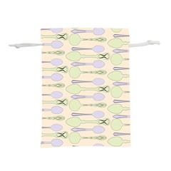 Spoon Pattern Illustrator Green Lightweight Drawstring Pouch (l)