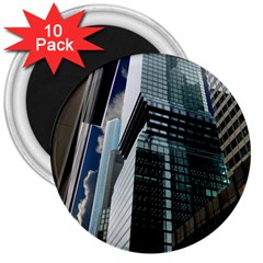 Architecture Frankfurt Reflection 3  Magnets (10 Pack)  by Wegoenart