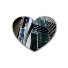 Architecture Frankfurt Reflection Heart Coaster (4 Pack)  by Wegoenart