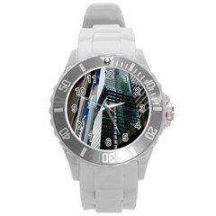 Architecture Frankfurt Reflection Round Plastic Sport Watch (l) by Wegoenart