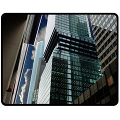 Architecture Frankfurt Reflection Double Sided Fleece Blanket (medium)  by Wegoenart