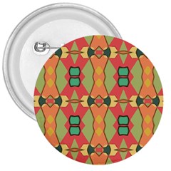 Pattern Orange Green African 3  Buttons by Wegoenart